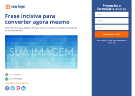 Conteúdo genérico do site a direita e a esquerda um formulário com três campos.